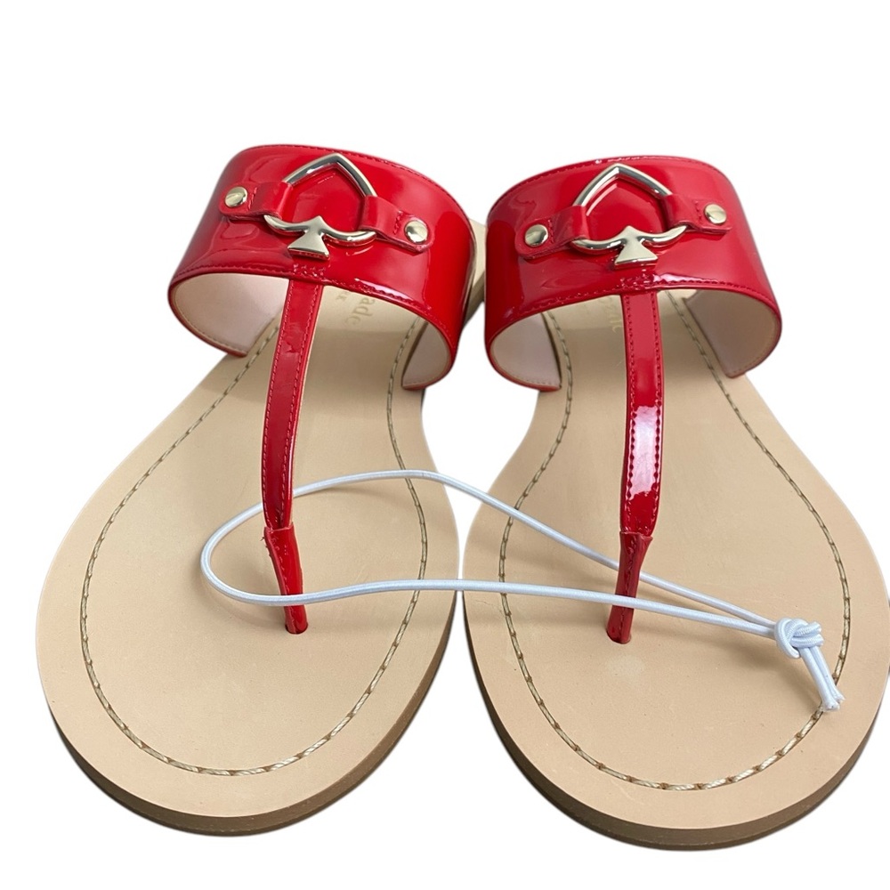 Kate Spade NWT Cassia Red Patent Leather summer Vacation Sandals size 8
